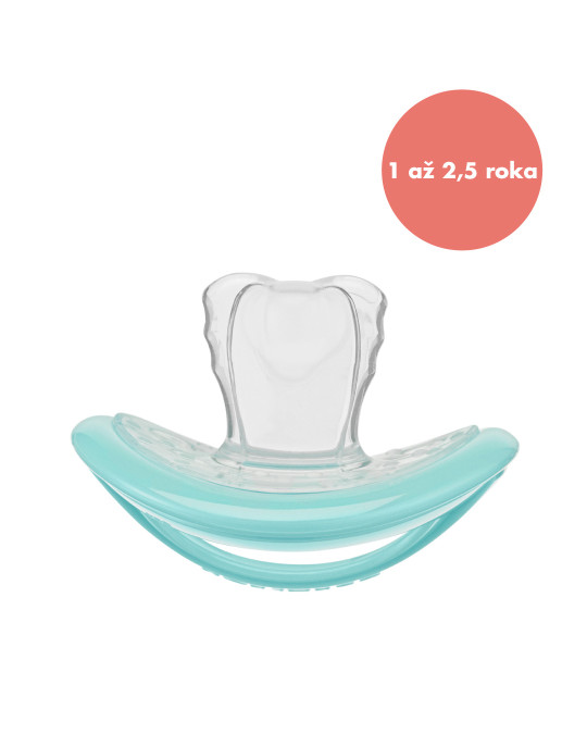 korekcny-cumlik-curaprox-baby-velkost-1-tyrkysovy CURAPROX Baby cumlík veľkosť 1, tyrkysový 1 ks – Obrázok 1