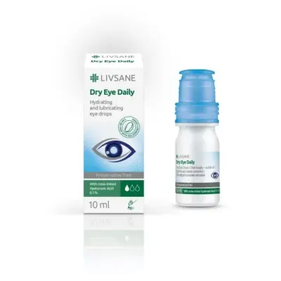 LIVSANE Očné kvapky - suché oči bez konzervantov, s 0,1% HA 10 ml