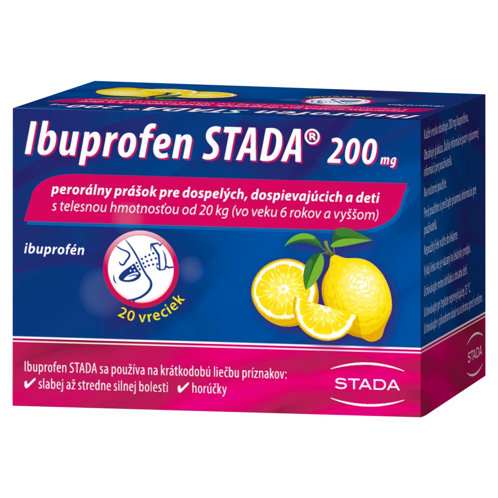 Ibuprofen STADA 200 mg perorálny prášok 20 vreciek – Obrázok 3