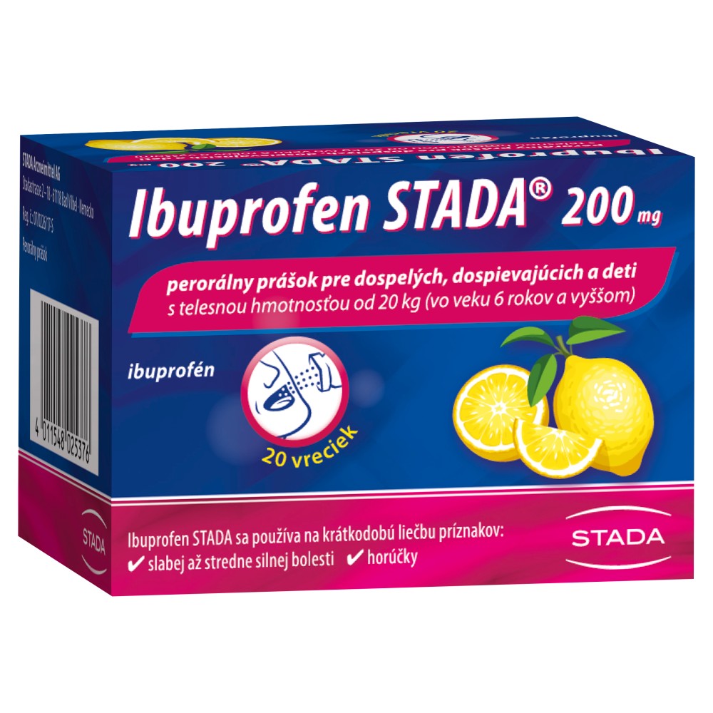 Ibuprofen STADA 200 mg perorálny prášok 20 vreciek – Obrázok 2