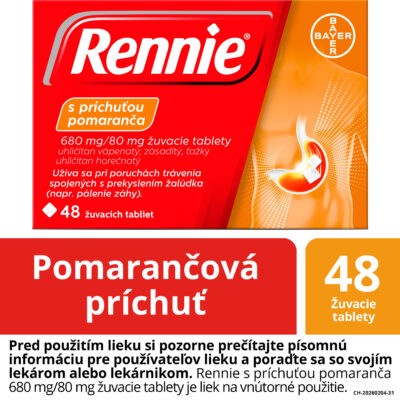 Rennie s príchuťou pomaranča 48 žuvacích tabliet – Obrázok 2