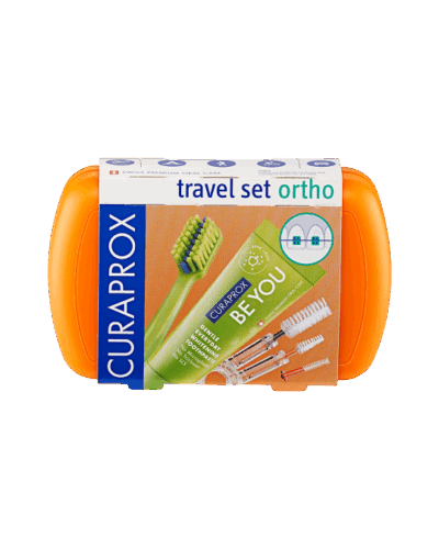 CURAPROX Travel set ORTHO oranžový – Obrázok 2
