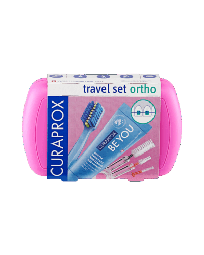 CURAPROX Cestovný set ORTHO ružový – Obrázok 2