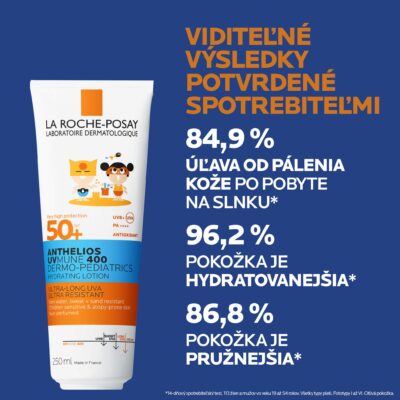 LA ROCHE-POSAY ANTHELIOS DERMO-PEDIATRICS SPF 50+ hydratačné mlieko pre deti 250 ml – Obrázok 3