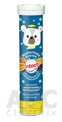 8w406z0_400x400 INTACT Otužilý medveď Hroznový cukor šumivé tablety, s vitamínom D3 a multivitamínmi, s príchuťou tropic/marakuja 1x15 ks – Obrázok 1