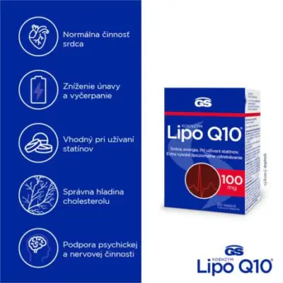 GS Koenzým Lipo Q10 100 mg 60 kapsúl – Obrázok 3
