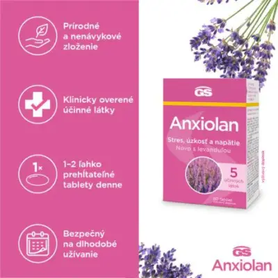 GS Anxiolan s levanduľou 60 tabliet – Obrázok 3