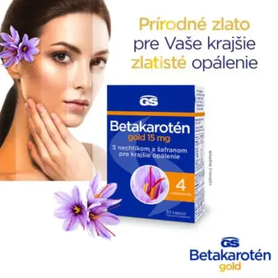 GS Betakarotén gold 15 mg s nechtíkom a šafranom 30 kapsúl – Obrázok 2