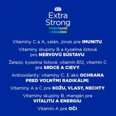 GS Extra Strong Multivitamin s minerálmi príchuť pomaranč, 25 šumivých tabliet – Obrázok 3