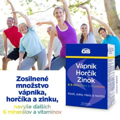 GS Vápnik, Horčík, Zinok 30 tabliet – Obrázok 4