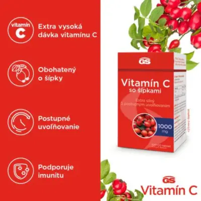 GS Vitamín C 1000 mg so šípkami 120 tabliet – Obrázok 2