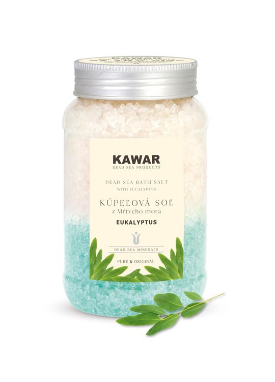 Kawar_Sol_500g_kupelova_s_vonou_eukalyptu_8586020675616_i1 KAWAR Kúpeľová soľ z Mŕtveho mora EUKALYPTUS 500 g – Obrázok 1