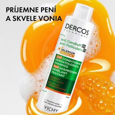 VICHY DERCOS Šampón a kondicionér 2v1 proti lupinám 200 ml – Obrázok 2