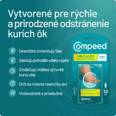 Compeed Náplasť na kurie oká, stredná 10 ks – Obrázok 2