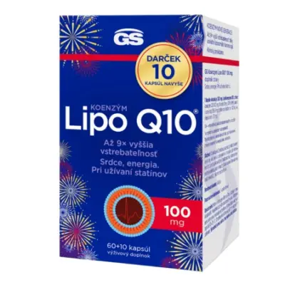 GS Koenzým Lipo Q10 100 mg darčekové balenie 70 kapsúl