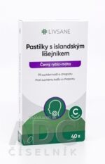 LIVSANE Pastilky s islandským lišajníkom príchuť čierne ríbezle a mäta, s vitamínom C, 1x40 ks – Obrázok 2