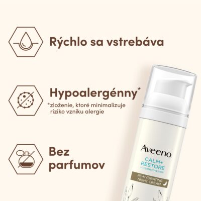 Aveeno CALM+RESTORE  rehydratačný nočný krém 50 ml – Obrázok 6