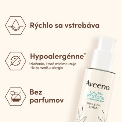 Aveeno CALM+RESTORE pleťové sérum s trojitým ovseným komplexom 30 ml – Obrázok 3
