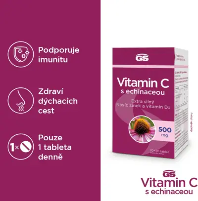 GS Vitamín C 500 mg s echinaceou 100 tabliet – Obrázok 2