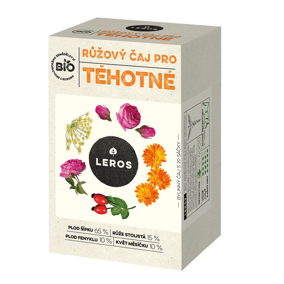 LEROS BIO RUŽOVÝ ČAJ PRE TEHOTNÉ bylinný čaj 20 x 2 g