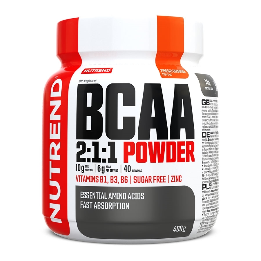 bcaa-211-powder-400-g-pomaranc-1964 Nutrend BCAA 2:1:1 POWDER 400 g – Obrázok 1