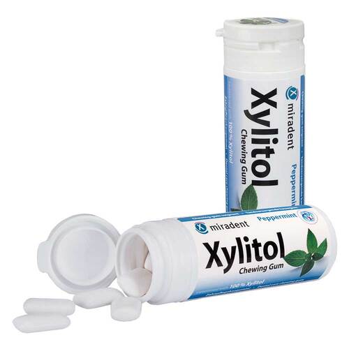 MIRADENT Xylitol žuvačky SPEARMINT 30 ks – Obrázok 1