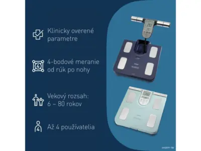 OMRON BF-511 digitálna váha s telesnou analýzou, tyrkysová – Obrázok 4