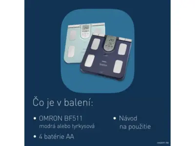 OMRON BF-511 digitálna váha s telesnou analýzou, tyrkysová – Obrázok 2