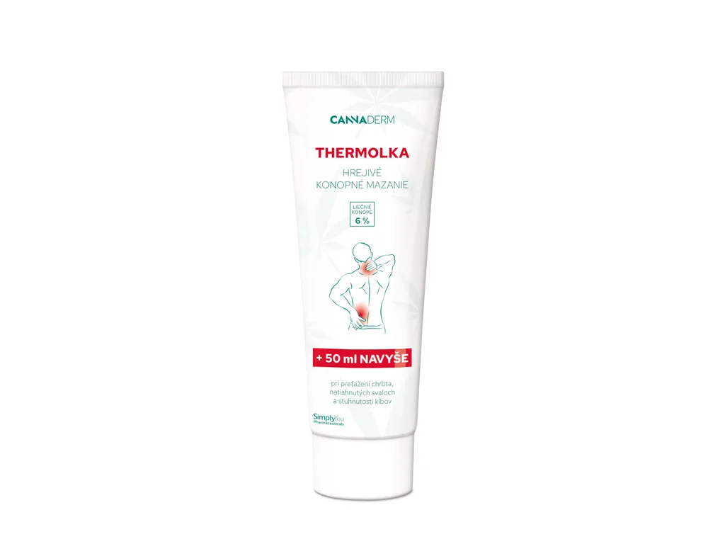218-1_cannaderm-thermolka-hrejive-mazani-250ml-sk-rgb Cannaderm THERMOLKA hrejivé konopné mazanie 250 ml – Obrázok 1