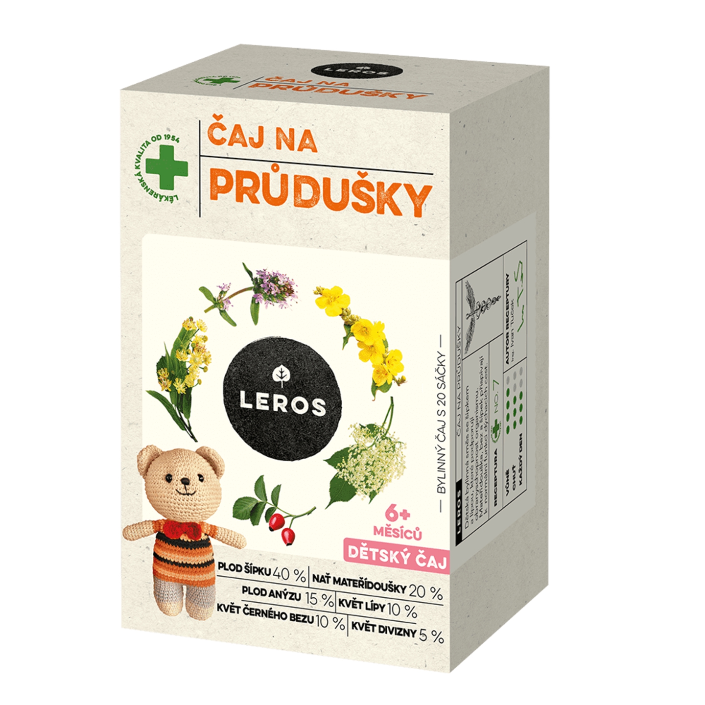 LEROS Detský čaj NA PRIEDUŠKY 20 x 1,5 g