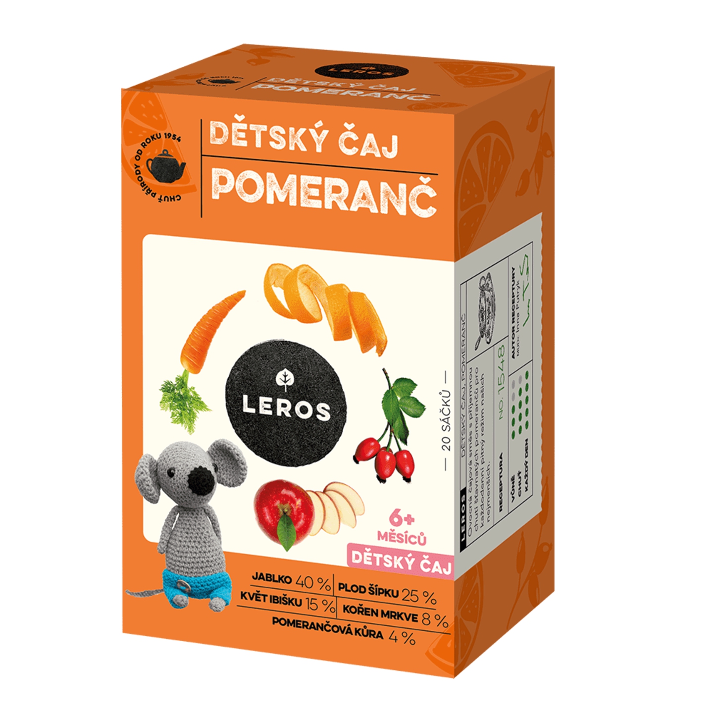 LEROS Detský čaj POMARANČ 20 x 2 g