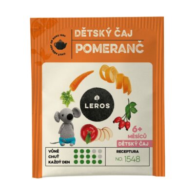 LEROS DETSKÝ ČAJ POMARANČ nálevové vrecká (od 6+ mesiacov) 20 x 2 g – Obrázok 2