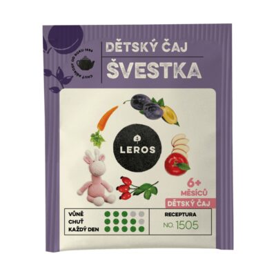 LEROS DETSKÝ ČAJ SLIVKA nálevové vrecká (od 6+ mesiacov) 20 x 2 g – Obrázok 2