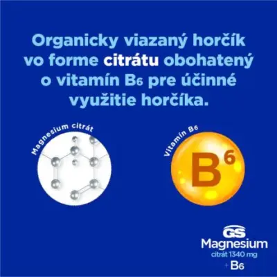 GS Magnesium citrát 1340 mg + B6 100 tabliet – Obrázok 4