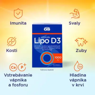 GS Vitamín Lipo D3 1000 IU 60 kapsúl – Obrázok 6