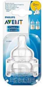 AVENT CUMLÍK na fľašu Klasik 1 otvor 0M+, novorodenecký, silikónový, extra mäkký, 1x2 ks – Obrázok 2