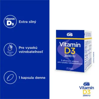 GS Vitamín D3 2000 IU 90 kapsúl – Obrázok 3