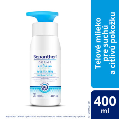 Bepanthen DERMA RESTORING BODY LOTION hydratačné a vyživujúce telové mlieko 400 ml – Obrázok 2