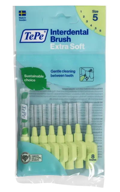 TePe Original Medzizubné kefky Extra Soft veľkosť 5, svetlozelené 8 ks