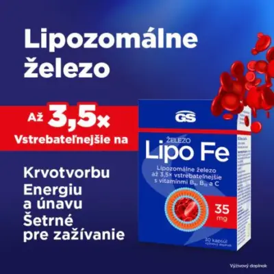 GS Železo Lipo Fe 30 kapsúl – Obrázok 4
