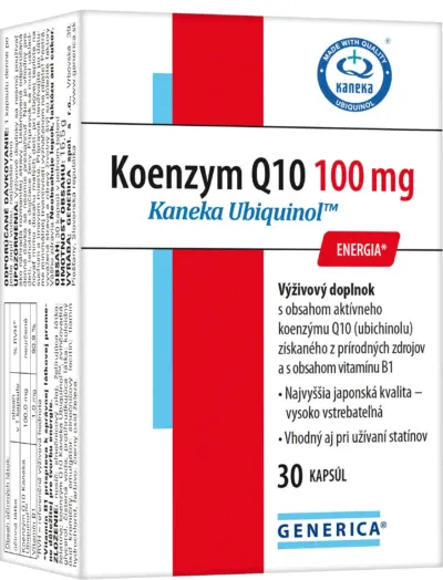 GENERICA Koenzym Q10 100 mg Kaneka Ubiquinol 30 kapsúl