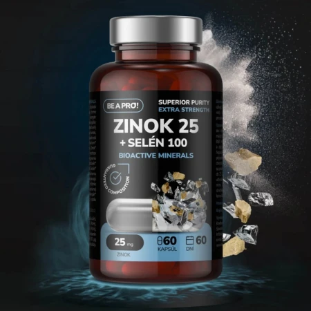 BE A PRO! Zinok 25 + selén 100 Bioactive Minerals 60 kapsúl – Obrázok 2