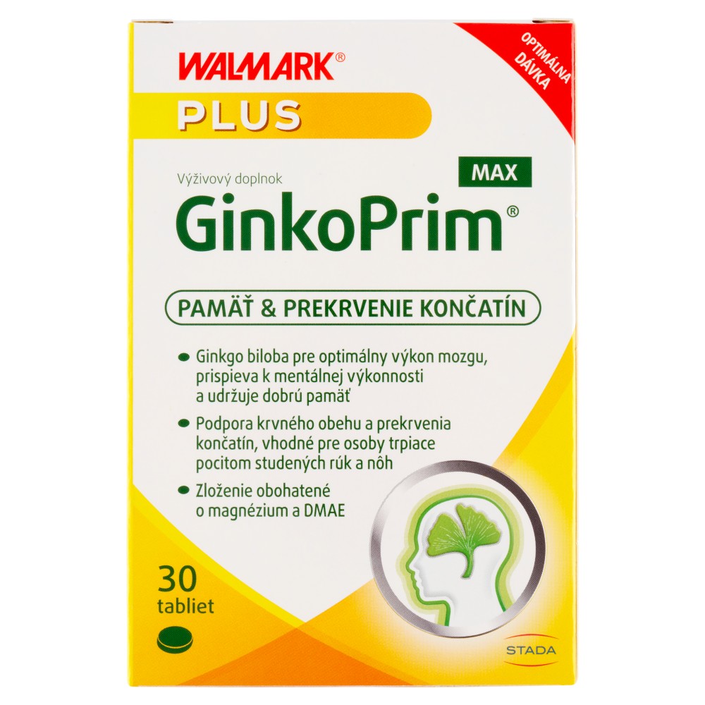 8596024013970_T1_Walmark_Plus_GinkoPrim_Max_výživový_doplnok_30_tabliet_18_5_g WALMARK GinkoPrim MAX 30 tabliet – Obrázok 1