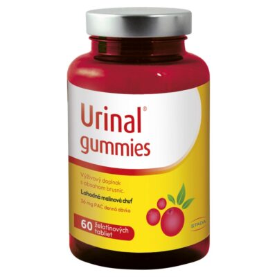 Urinal gummies želatínové tablety, príchuť malina 60 ks