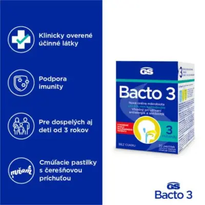 GS Bacto 3 20 pastiliek – Obrázok 4