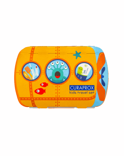 CURAPROX Detský cestovný set oranžový – Obrázok 2