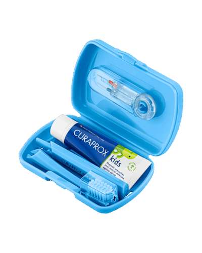 CURAPROX Detský cestovný set modrý – Obrázok 3