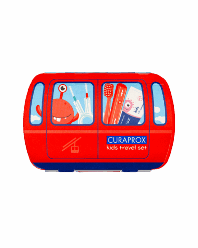 CURAPROX Detský cestovný set červený – Obrázok 2