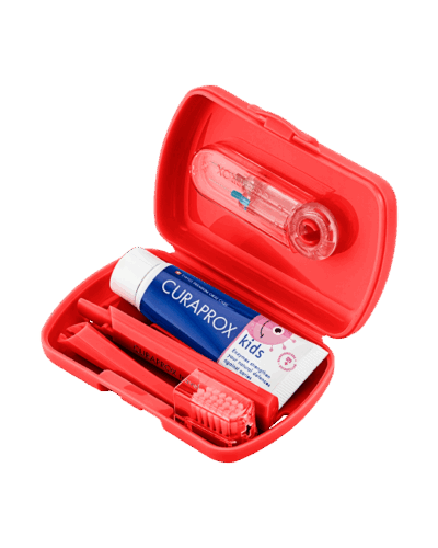 CURAPROX Detský cestovný set červený – Obrázok 3