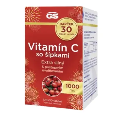 GS Vitamín C 1000 mg so šípkami, darčekové balenie 130 tabliet
